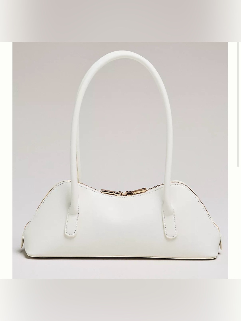 BCBGeneration Cream Leather Shoulder with Dual Top Handles, East West Bag NWOT